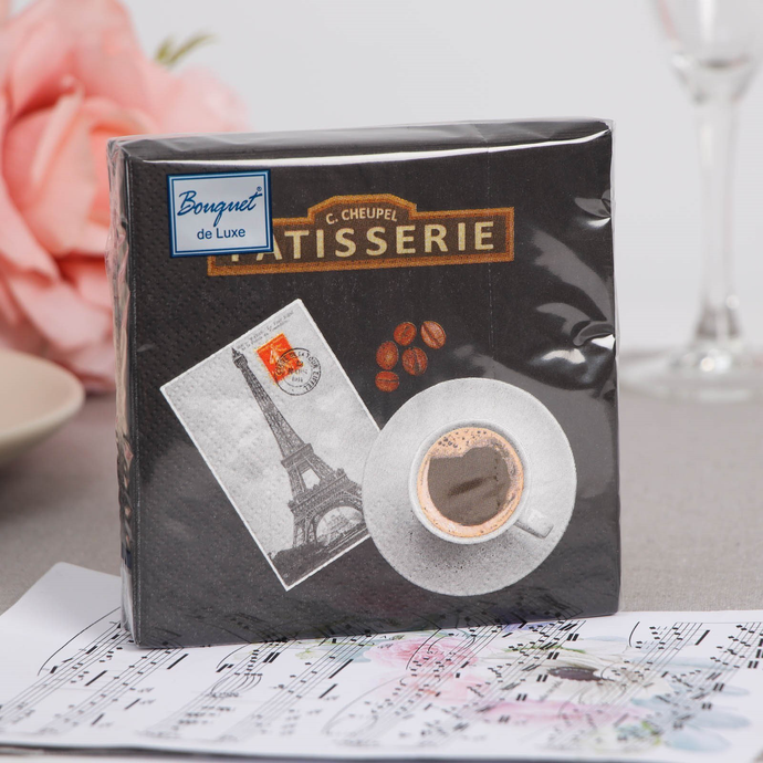 Салфетки Bouquet  de Luxe "Кофе" 24х24,3 слоя .25л./вл.15