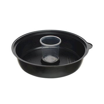 Контейнер КД-106 круглый+стакан д200 850 мл, черный ПС (крышка 9822)