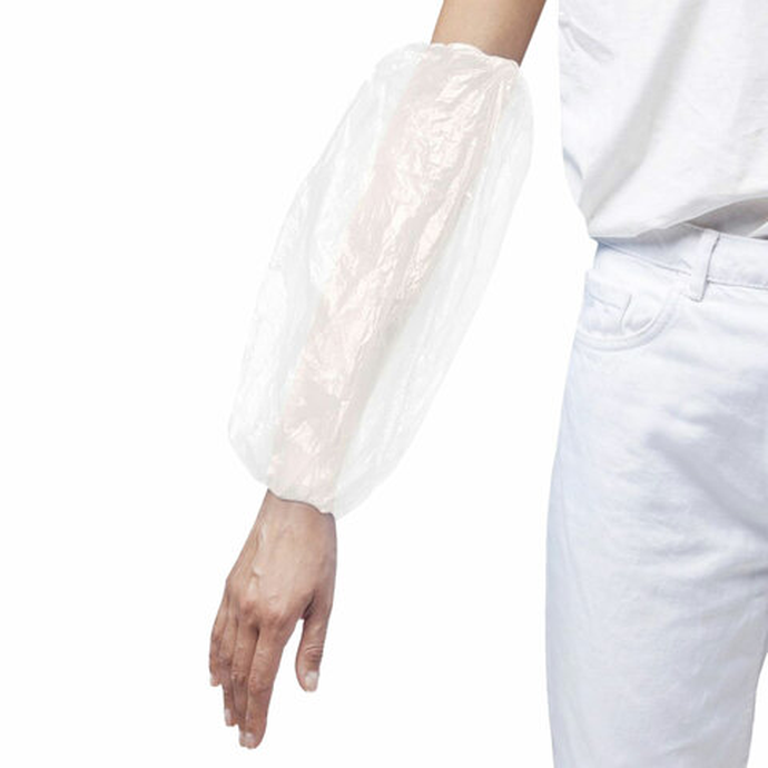 Нарукавники одноразовые прочные КОМПЛЕКТ 50шт (25пар) ПЭ, 24мкм, 6г, 25х40см, ELEGREEN, шк26798