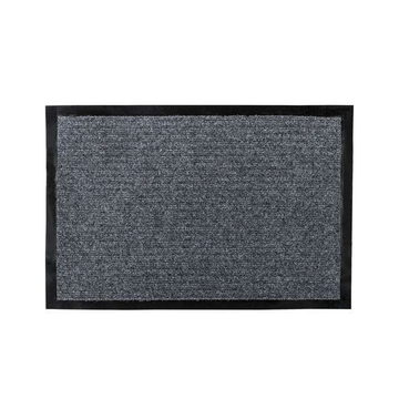 Коврик входной ворсовый влаго-грязезащитный LAIMA, 40х60 см, ребристый, толщина 7 мм, серый