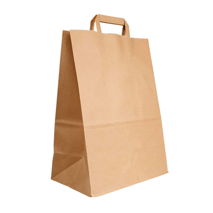Крафт пакет с плоскими ручками 350*150*450  (250)