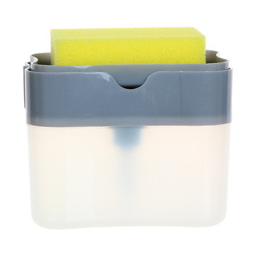 Кухонный диспенсер пластиковый для мыла с губкой. Р: 14*9*11 см