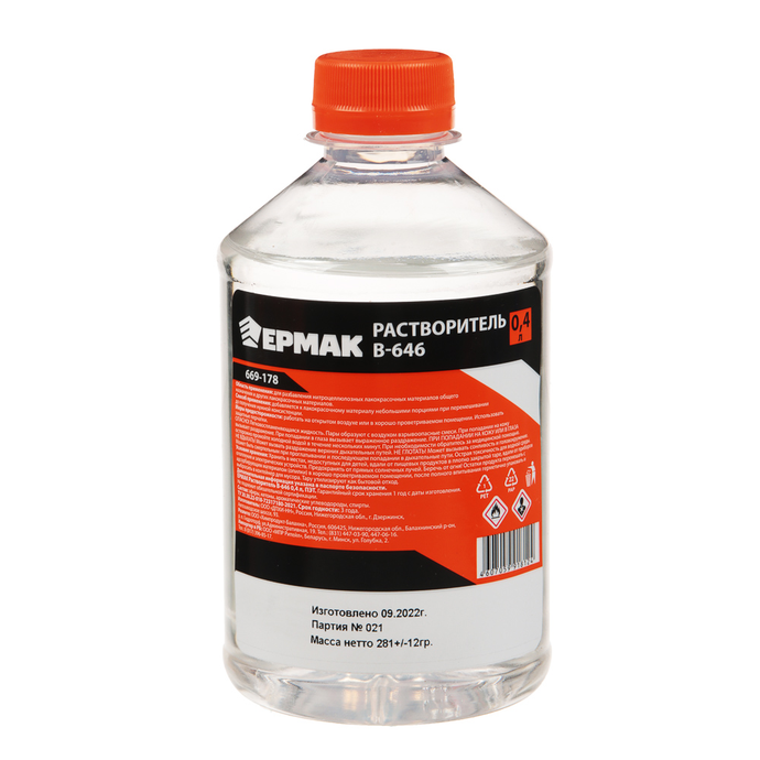 ЕРМАК Растворитель В-646 0,4л ПЭТ   