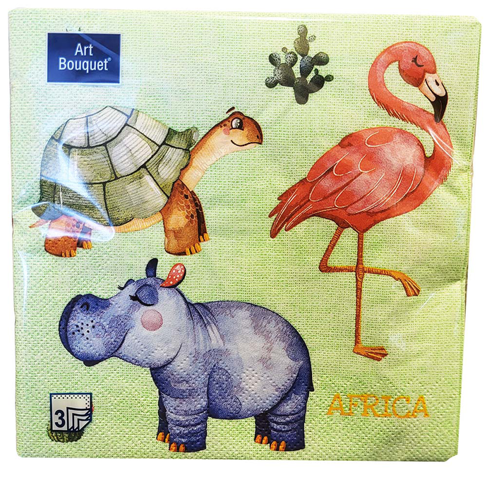 Салфетки Art Bouquet  "Африка" 33х33 , 3 слоя .20л/вл.12