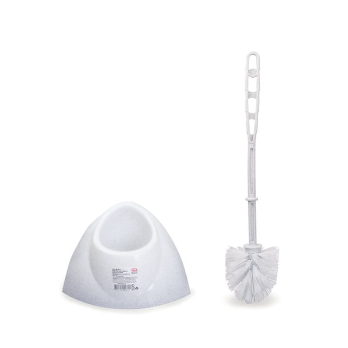 Ерш для унитаза с подставкой, угловой Блеск, белый мрамор