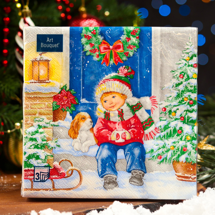 Салфетки Art Bouquet 33*33, 3хсл, 20л. "Пришла зима" /12