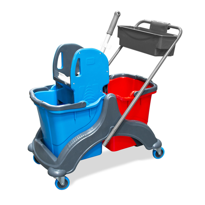 Уборочная тележка двухведерная GRASS, 2*25 л, каркас пластик отжим IT-0491. пластик, доп. контейнер