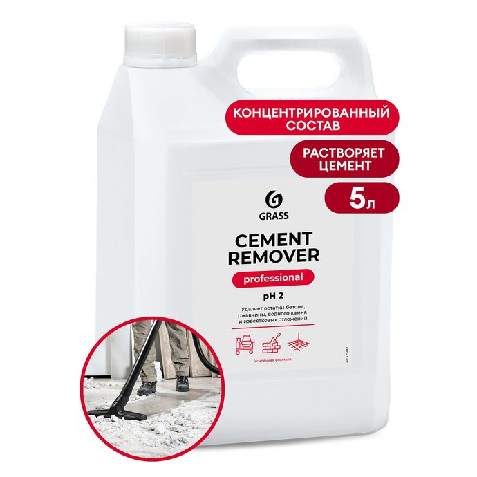Средство GRASS для очистки после ремонта "Cement Remover", 5,8 кг /вл.4., 125442