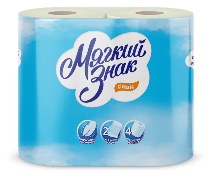 Туалетная бумага Мягкий знак Classic  2-сл. 4 рул./вл.24 С90