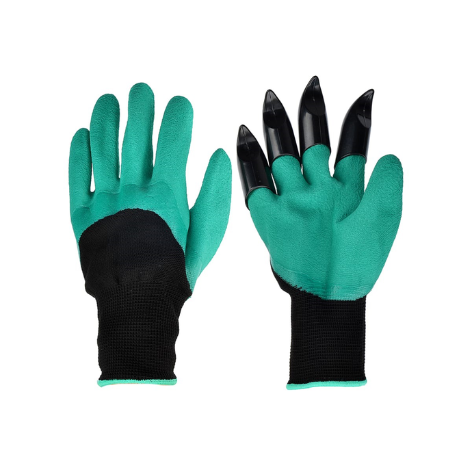 INBLOOM Перчатки садовые нейлоновые с когтями, латексный полуоблив, 10 размер, 24см, 75г