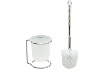 Ерш для унитаза Лайма на металлической подставке, пластиковый, хромовый