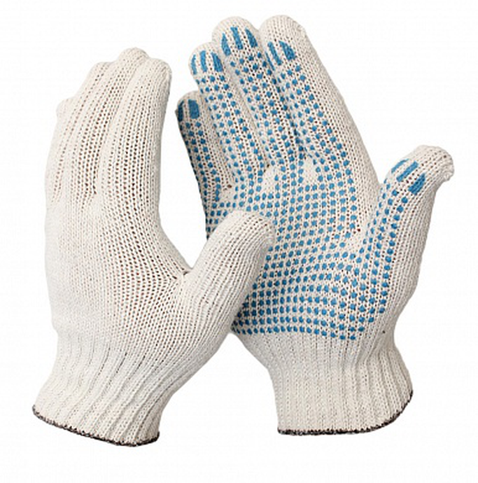 Перчатки х/б ПВХ (5) 7,5 класс с ПВХ