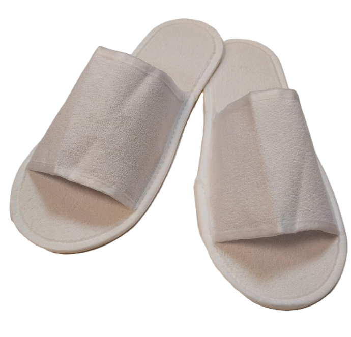 Одноразовые тапочки "Махровые-Оптима", нескользящие белые (уп.400 пар)