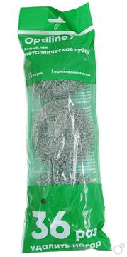 Губка металлическая OptLine 3шт/уп (По 12гр)*160