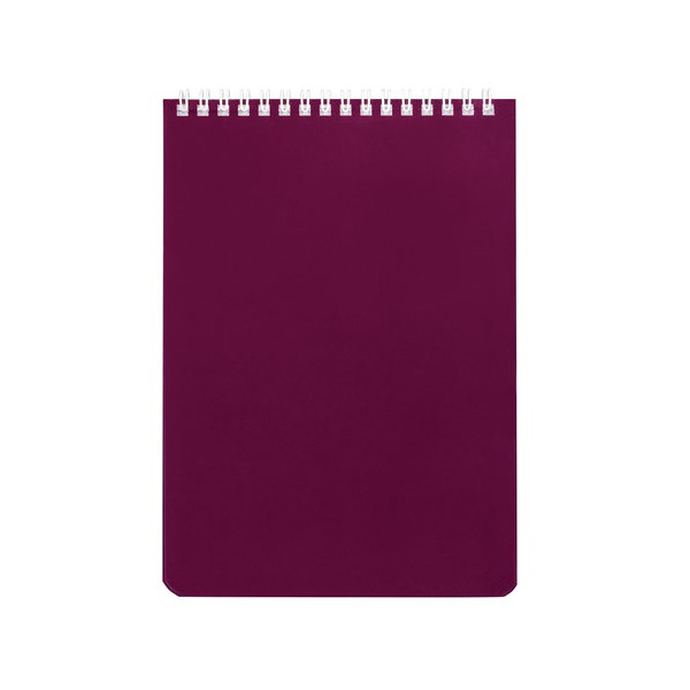 Блокнот А5 (146х205мм) 60 л., гребень, перфорация на отрыв, лакированный, Бордовый