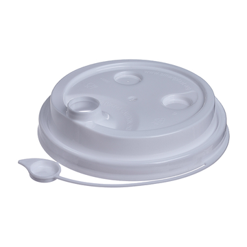 Крышка с питейником глянцевая (диаметр 90 мм) (1000шт/кор)(50шт/уп) (цвет белый)