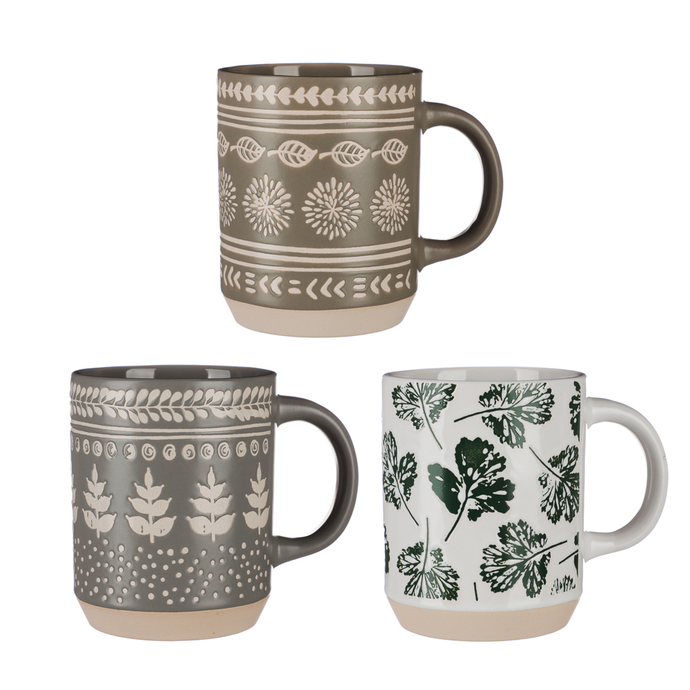 MILLIMI Орнамент Кружка 390мл, керамика, 3 дизайна