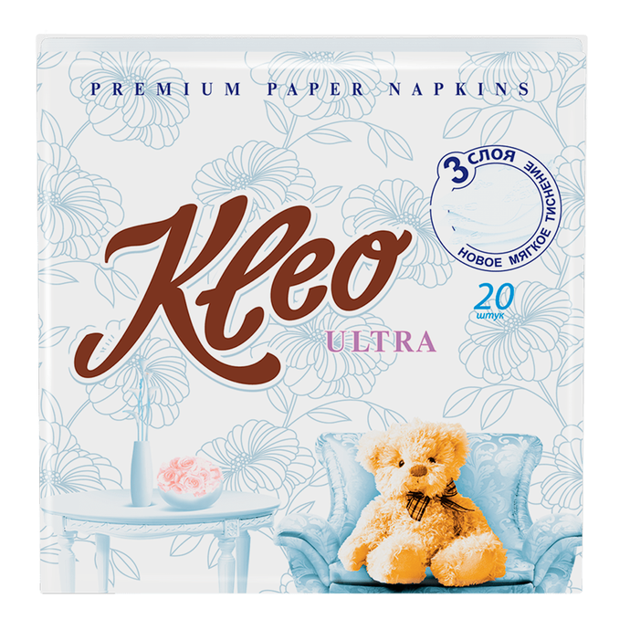 Салфетка "Kleo" 33*33 3 сл., 20 л. /вл. 15 С166