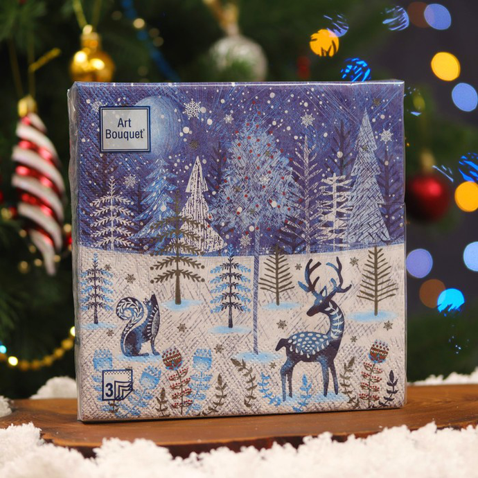 Салфетки Art Bouquet 33*33, 3хсл, 20л. "Волшебный лес"/12