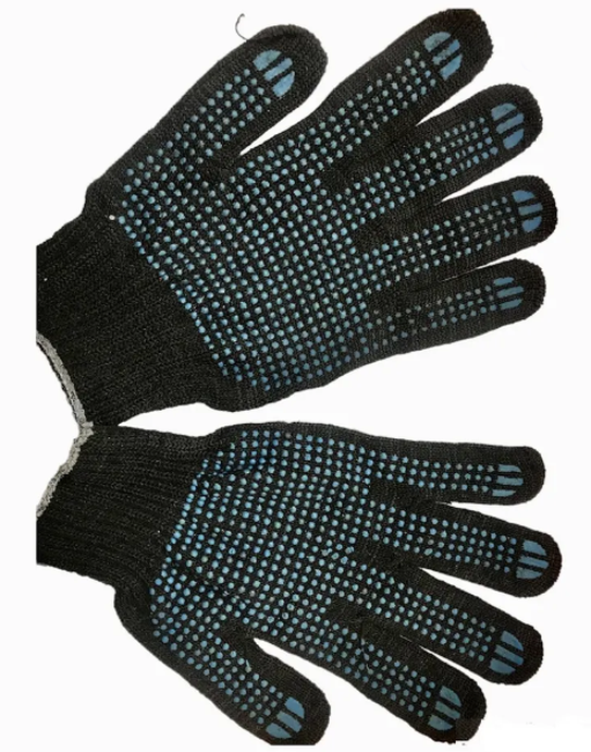 Перчатки 10 класс (6) с ПВХ, черные