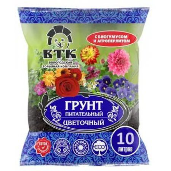 ВТК Грунт 10л Цветочный./ Биогумус, Агроперл