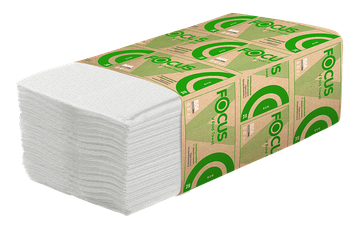 Листовые бумажные полотенца Focus Eco,5049976, 1 слой, V сложение - 15 пачек по 250 листов