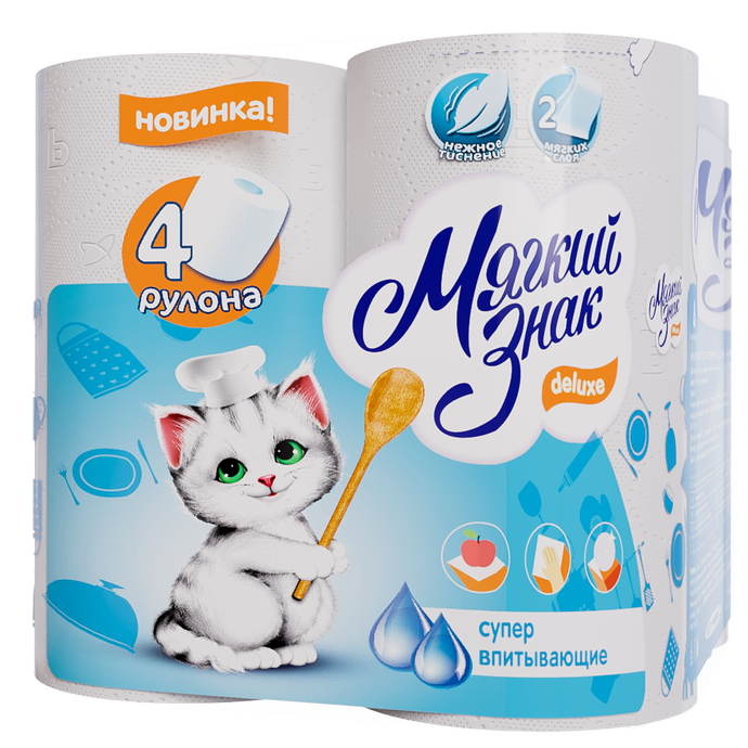 Полотенца бум. Ь Deluxe  2-сл. 4 рул./вл.8 С80