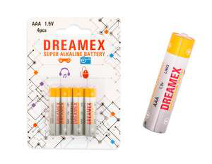 Dreamex  батарейки  алкалиновые 4 шт. (ААА мал.пальч.)  *12*120