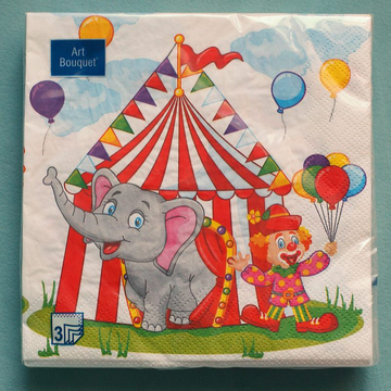 Салфетки Art Bouquet  "Цирк" 33х33 , 3 слоя .20л/вл.12