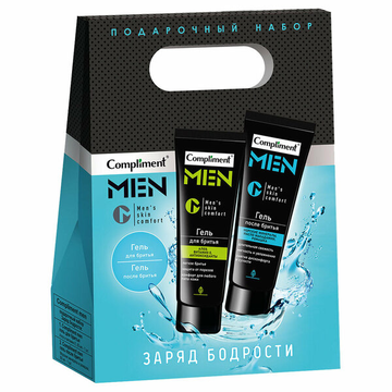 Н-р МУЖ.  Заряд бодрости Гель д/бритья 80мл+Гель п/бритья 80мл  *8*