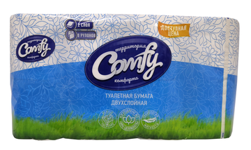 Туалетная бумага Comfy  2 сл. 8 рул. (100% целлюлоза)/вл.6