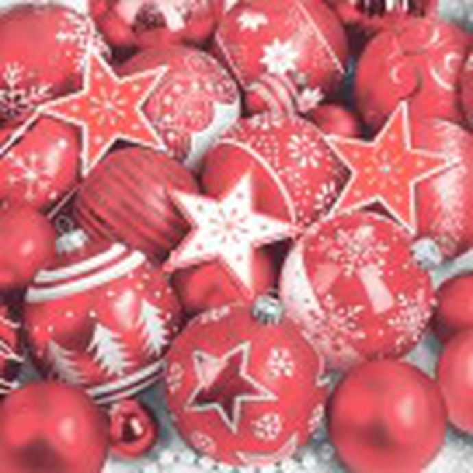 Салфетки бумажные декоративные Bouquet de Luxe 24х24 3 слоя 25л "Новогодняя композиция. Красная" /1