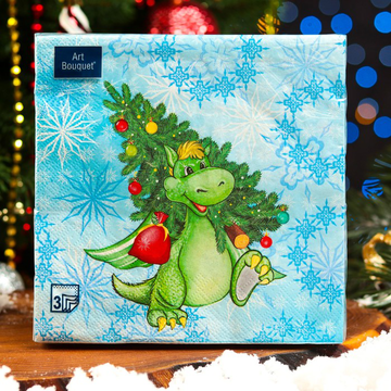 Салфетки Art Bouquet 33*33, 3хсл, 20л. "Веселый дракоша" /12