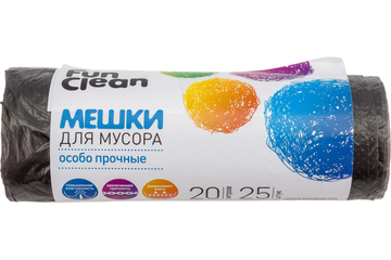 Мешки для мусора Fun Clean "Осбо Прочные" 20л*25 шт.черные, ролик