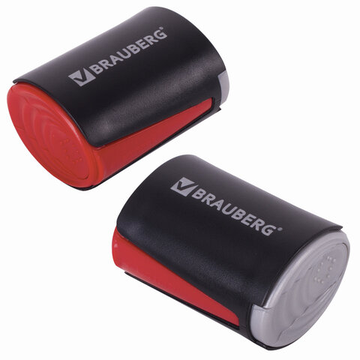 Точилка BRAUBERG "Delta", 2 угла заточки, двусторонняя, пластиковая с контейнером