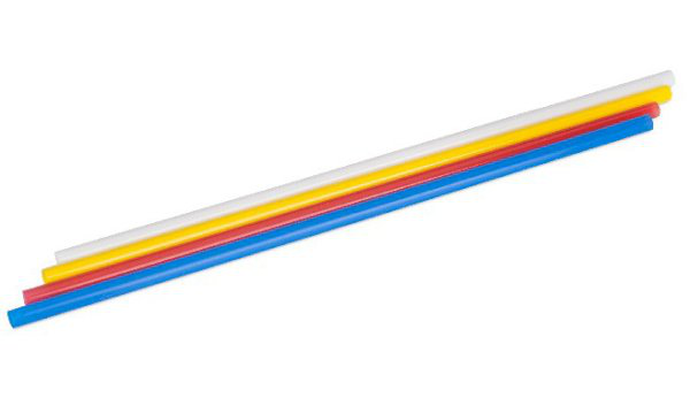 Трубочки для коктейлей без изгиба, пластиковые, цветные, 24см d 8мм, 250шт/уп, 23уп/кор