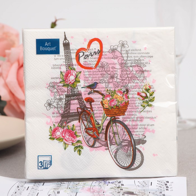 Салфетки Art Bouquet  "Париж-Париж" 33х33 , 3 слоя .20л/вл.12