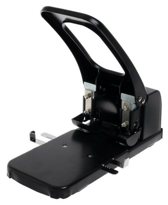 Дырокол deVENTE 100 листов с линейкой металл.черный