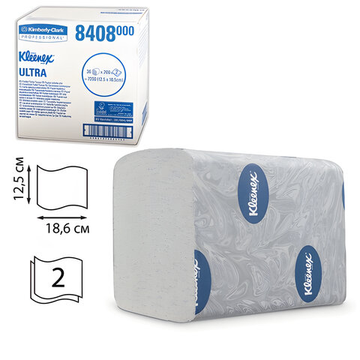 Листовая бумага туалетная KIMBERLY-CLARK Kleenex, 36 шт., Ultra, , 200 л., 18,6х12,5 см, 2-с