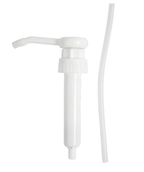 Дезон Помпа-дозатор на канистру (38мм) трубка 250 мм, белый (200 шт в коробке)