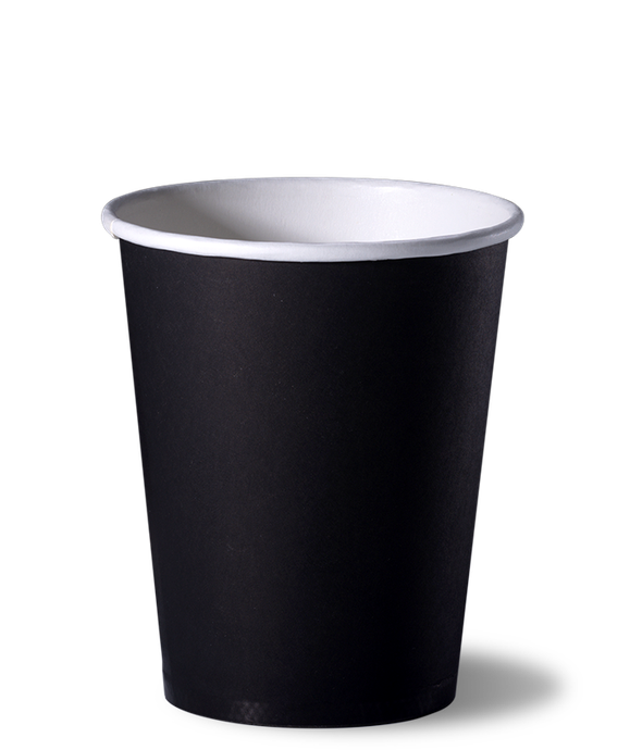 Стакан 250 мл, Черный бумажный, d-80 пол.об.285мл *50/1250