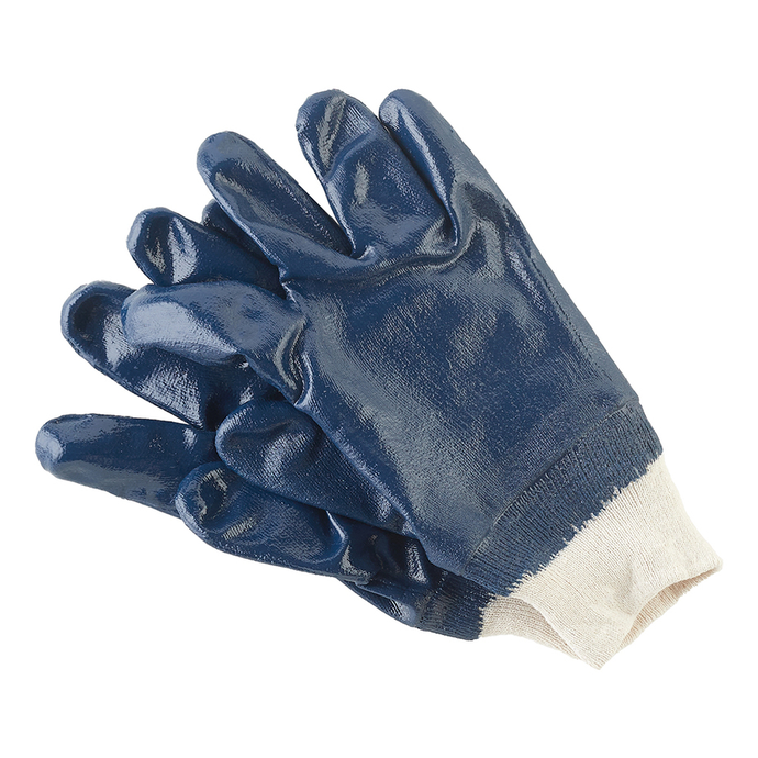 Перчатки строительные с обливом (нитриловые), манжет резинка