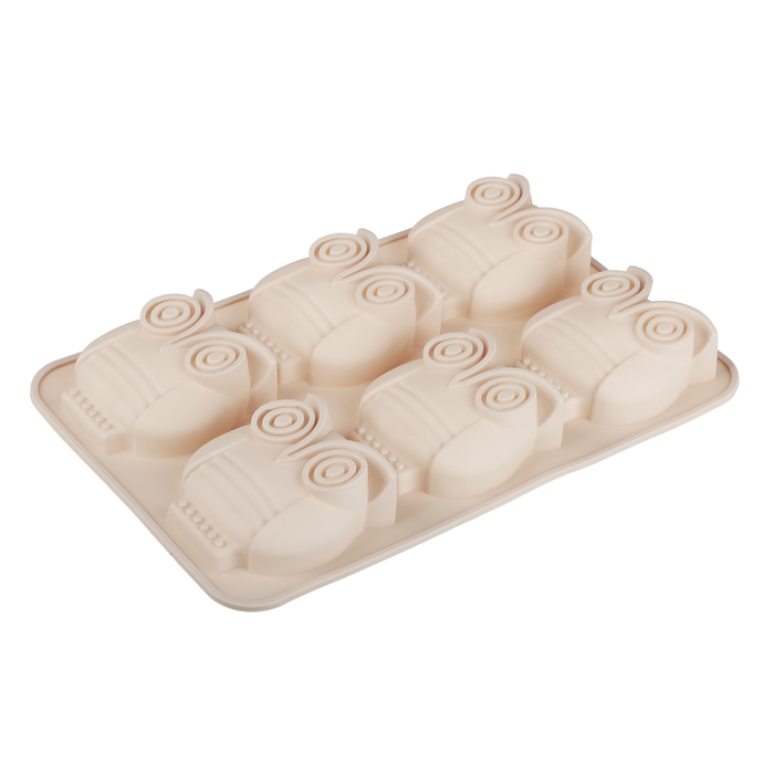 VETTA Форма силиконовая 6 ячеек, 26x17x3,5см "Сова", 3 цвета