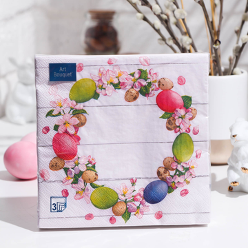 Салфетки  Art Bouquet "Пасхальный венок" 33х33 3 сл.,20л/вл.12