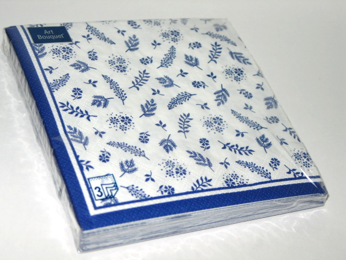 Салфетки Art Bouquet  "Классика.Синий" 33х33 , 3 слоя .20л/вл.12