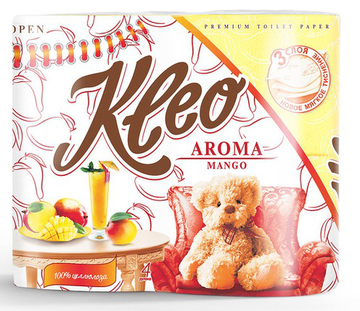 Т.бумага  "Kleo" МАНГО  3-сл. 4 рул./вл.18 С37