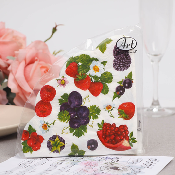 Салфетки Art Bouquet RONDO  "Ягоды фреш" 3 сл.12л/вл.15
