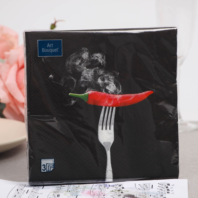 Салфетки Art Bouquet  "Hot chili" 33х33 , 3 слоя .20л/вл.12