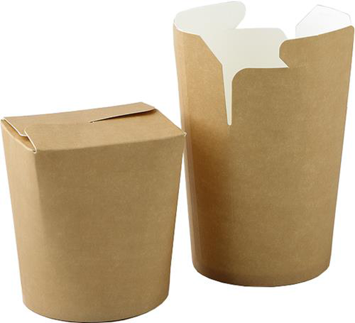 Коробка картонная для лапши 500 мл WOK с круглым дном цвет крафт  (х35/420)