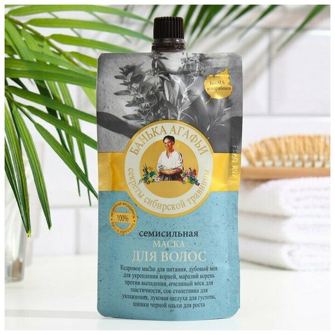 Банька Агафьи Маска д/волос ( Семисильная)  100 мл.*5*10